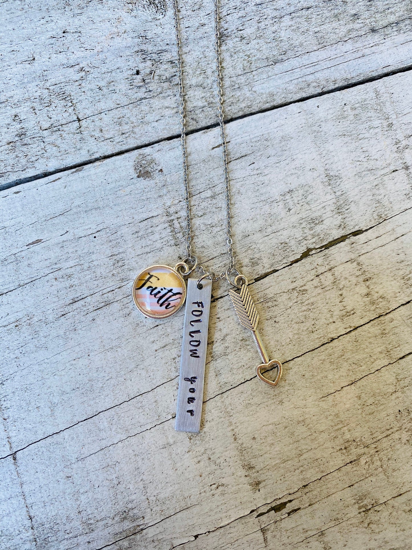 Faith Necklace, Hand-Stamped Jewelry, Follow your Arrow, Minimalist Necklace, Petite Necklace, Dainty Jewelry