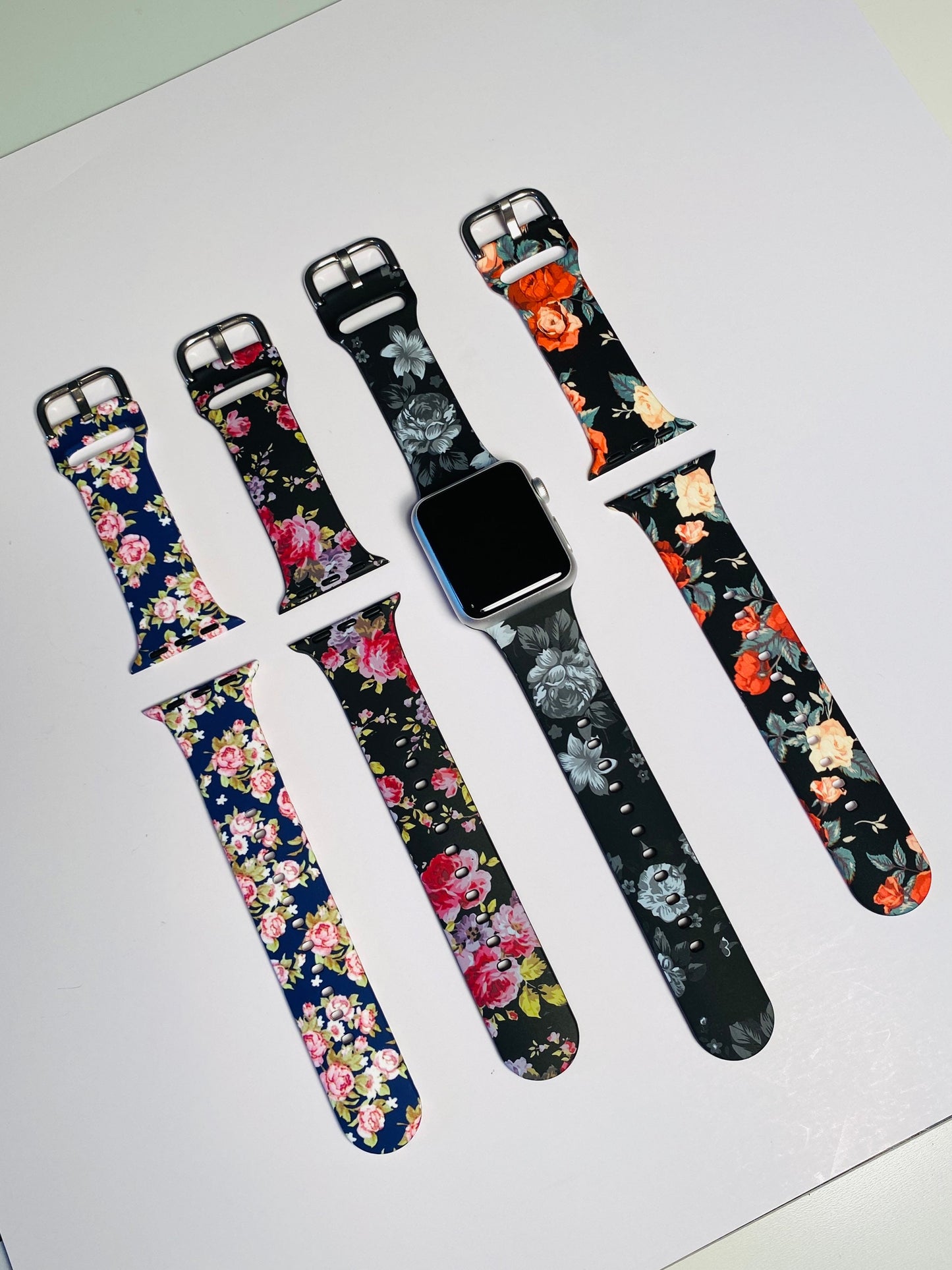 38/40/41mm Floral Watch Band, Compatible with Apple Watches, Apple Watch Series 1-7 Bands, Iwatch