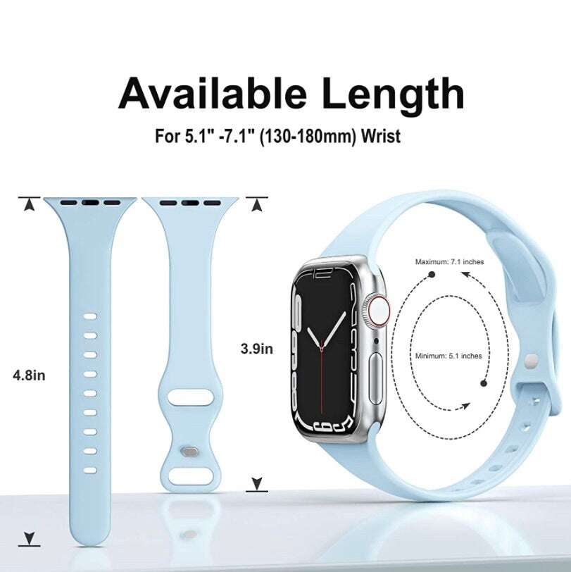 Pastel Apple Watchband, Narrow Sports Band, 38mm, 40mm, 41mm, Summer Watch Bands