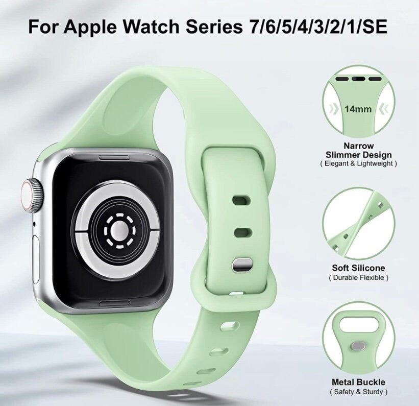 Pastel Apple Watchband, Narrow Sports Band, 38mm, 40mm, 41mm, Summer Watch Bands