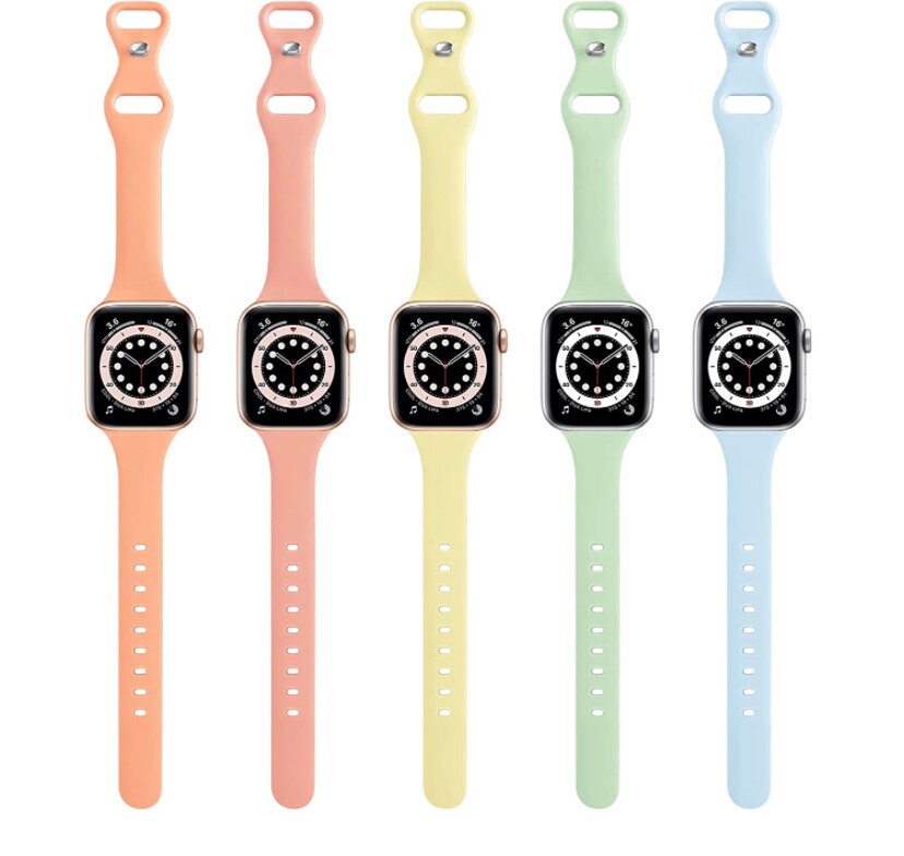 Pastel Apple Watchband, Narrow Sports Band, 38mm, 40mm, 41mm, Summer Watch Bands