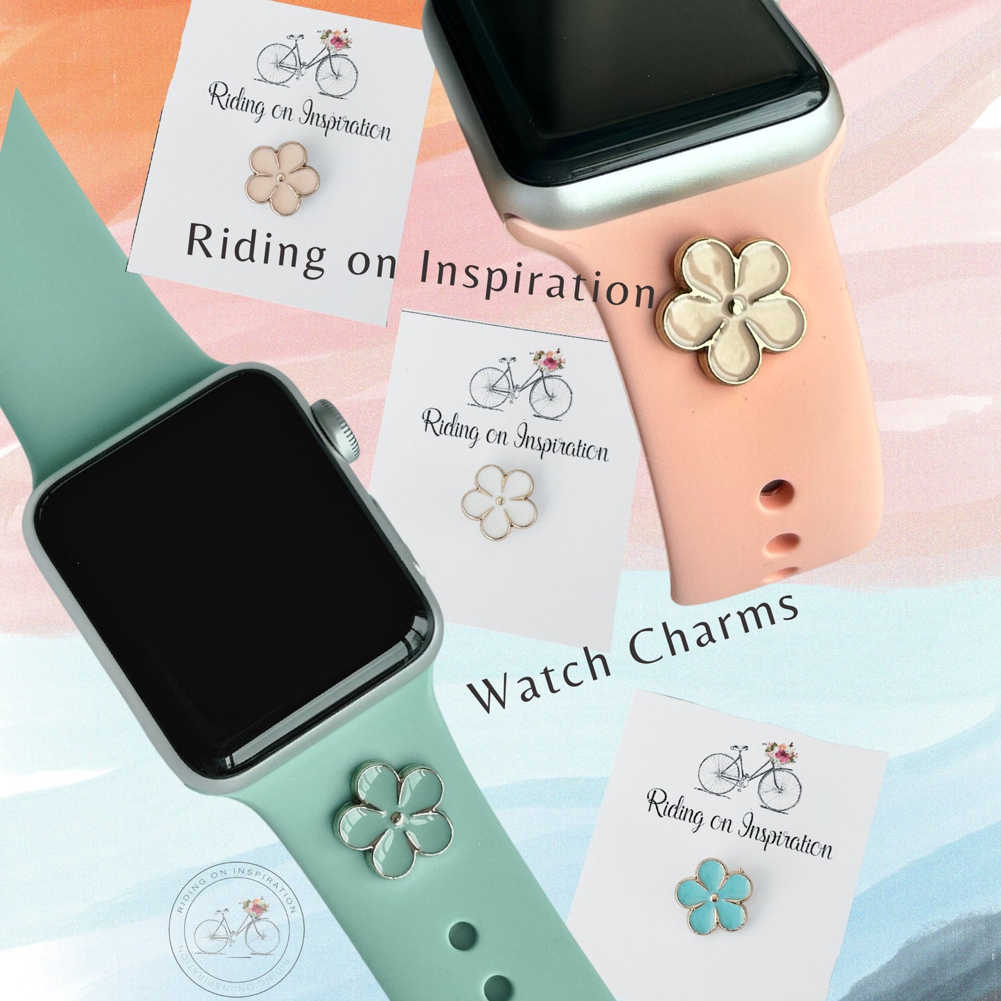 Flower Stud Apple Watchband, Floral Watchband, Watch Jewelry, Watch Studs, Apple Watchband, Spring Watchband, Summer Watchband
