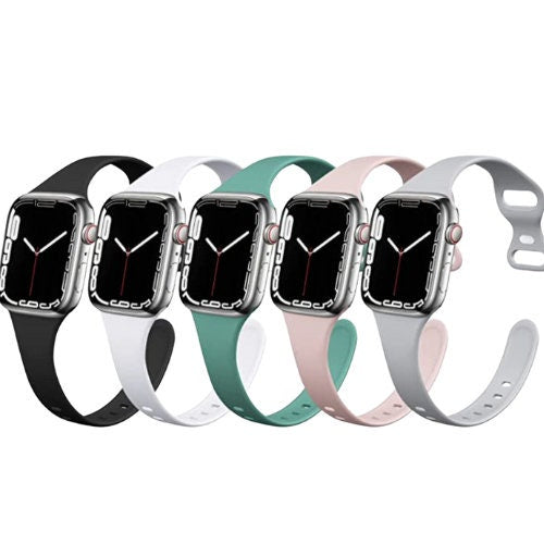 Narrow Neutral Apple Watchband, Apple Watchband, Silicone Apple Band, Skinny Watchband, Black Watchband