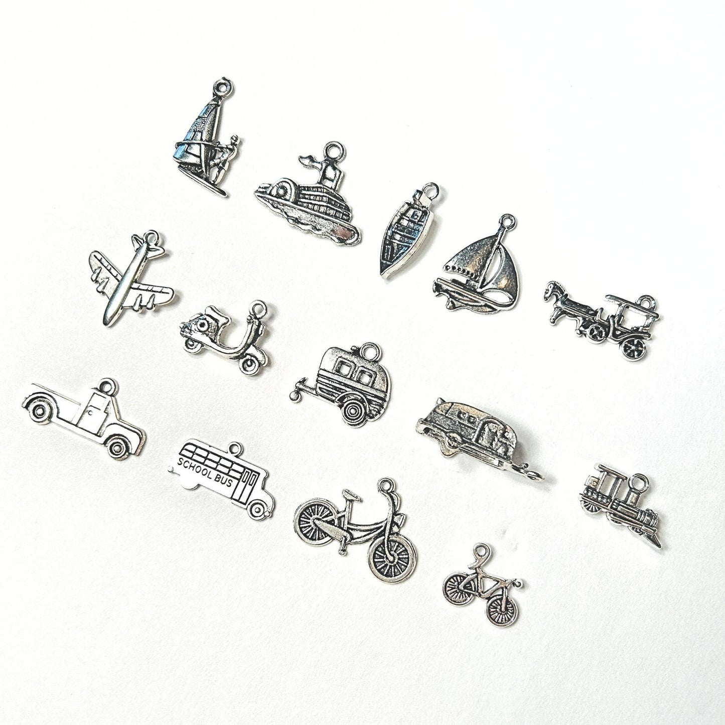 Add Ons - Transportation Charms, Silver Plated Charms, Charm Personalization