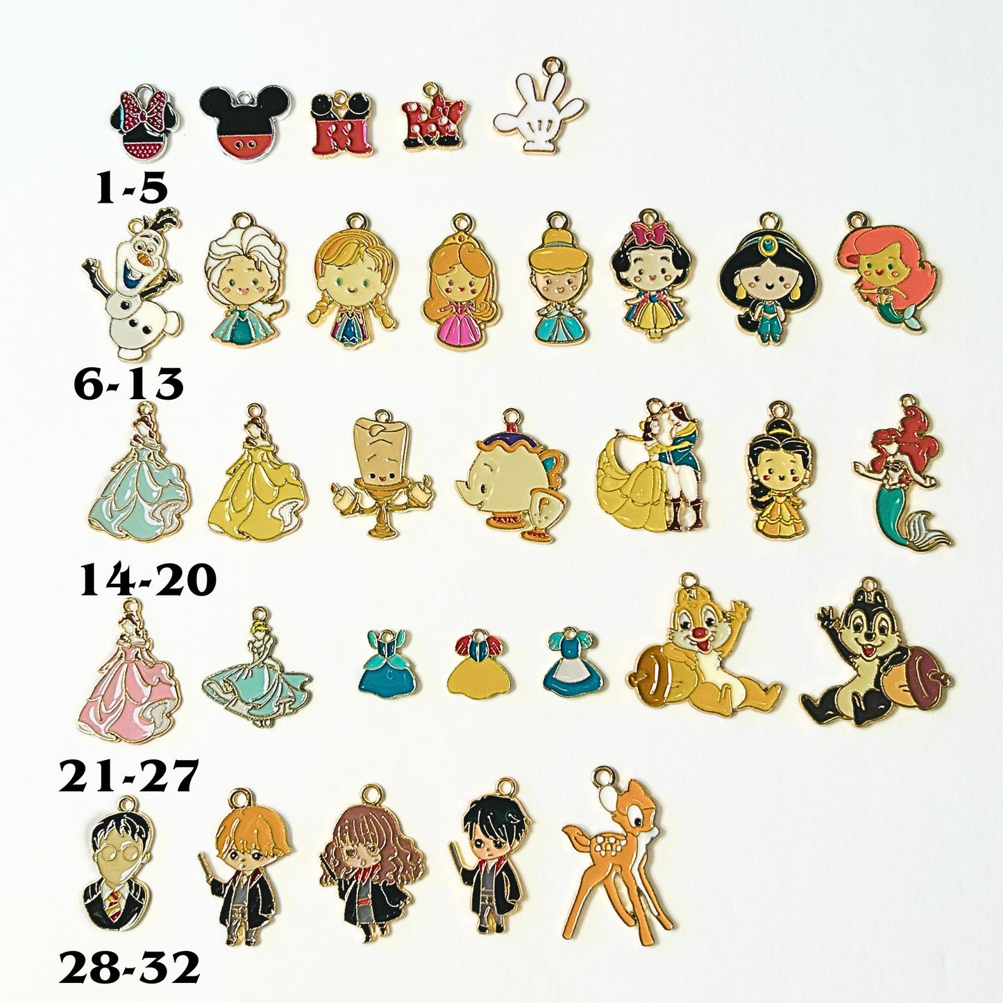 Add Ons - Disney Enamel Charms, Disney Colorful Charms, Gold Plated Charms, Charm Personalization
