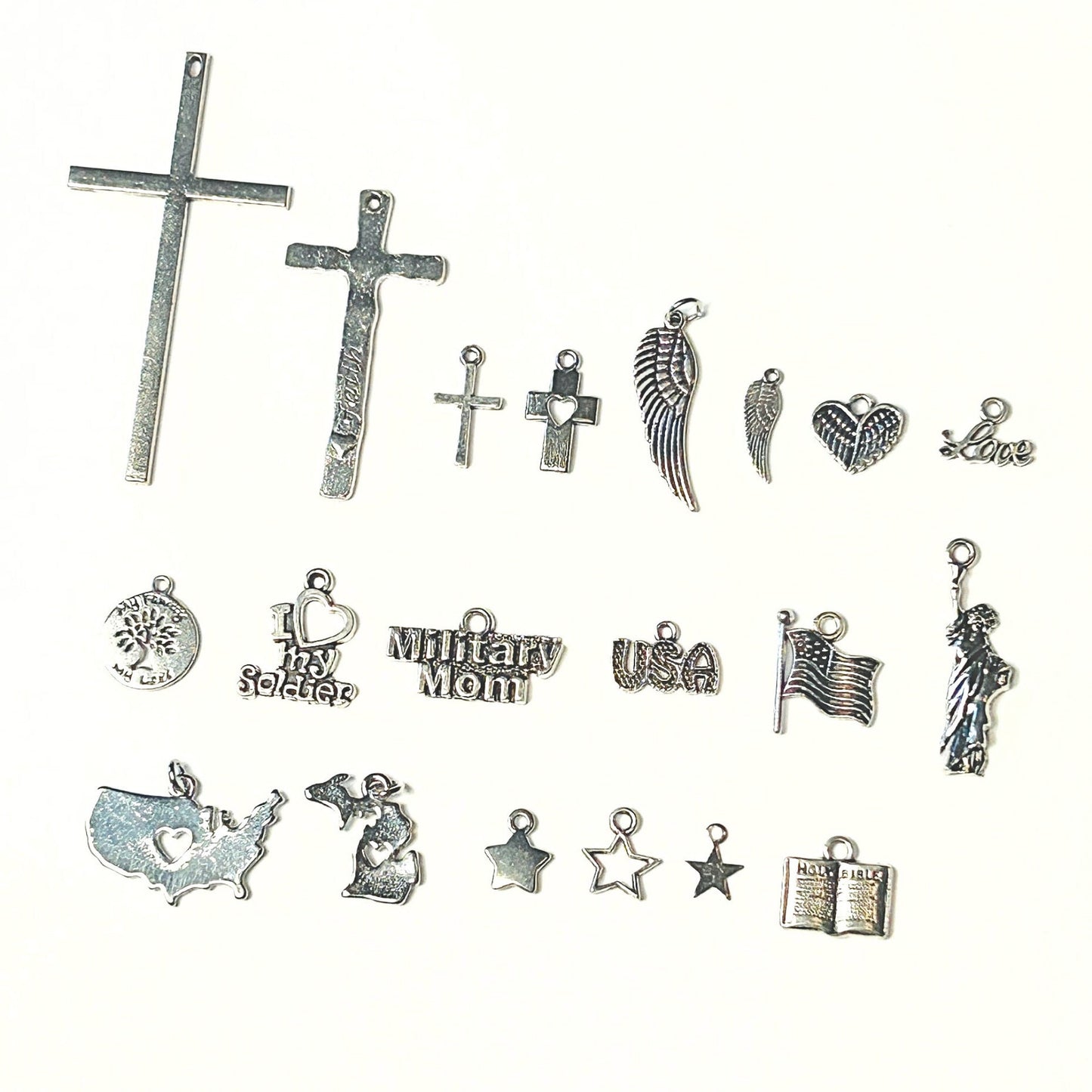 Add Ons - Military Charms, Silver Plated Charms, Charm Personalization
