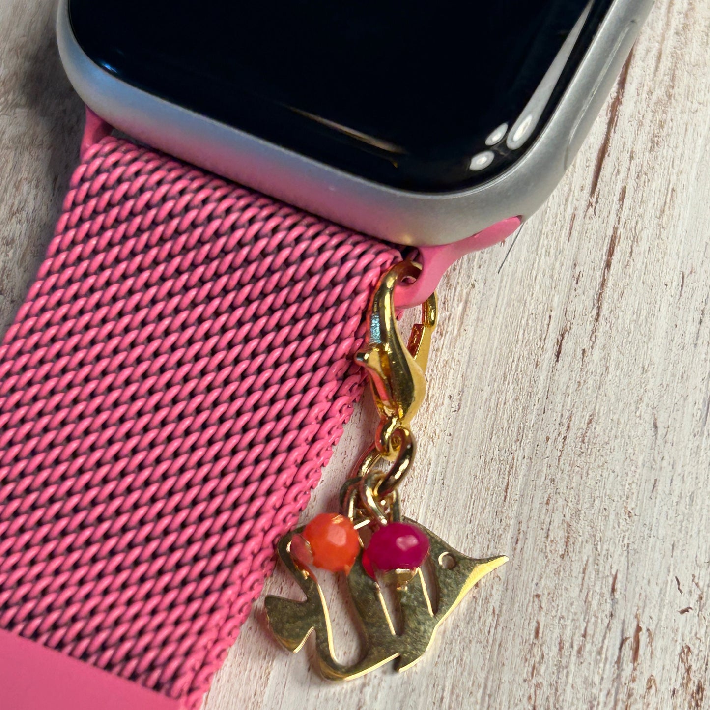 Pink Tropical Watchband and Charm Set for Apple Watchbands