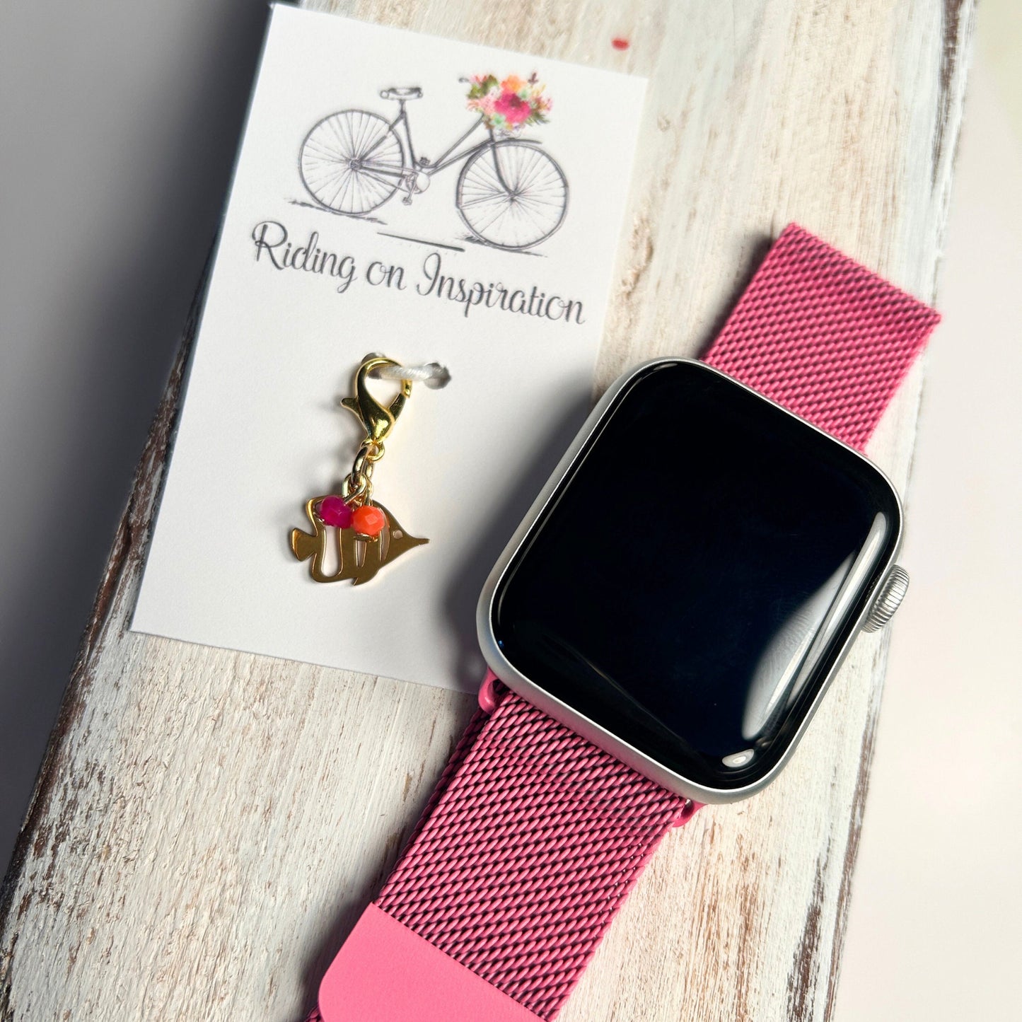 Pink Tropical Watchband and Charm Set for Apple Watchbands