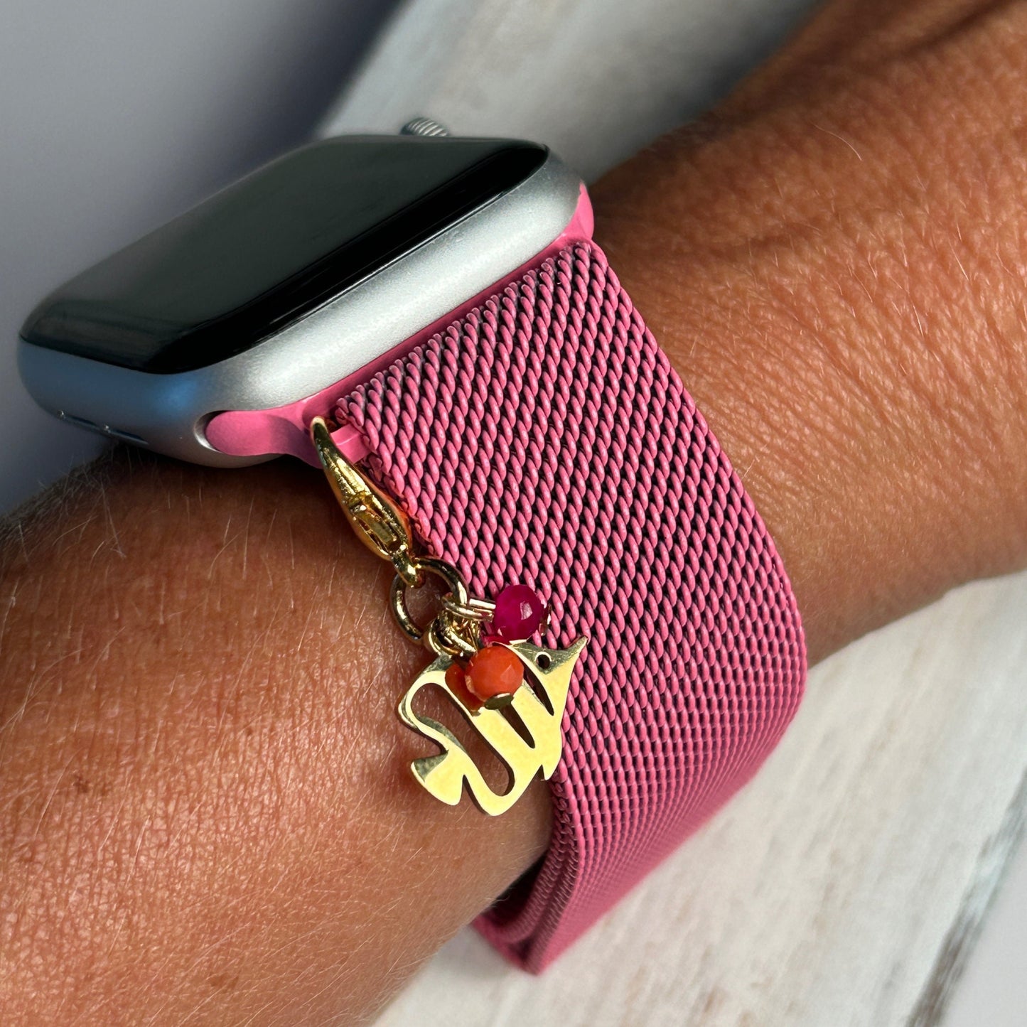 Pink Tropical Watchband and Charm Set for Apple Watchbands