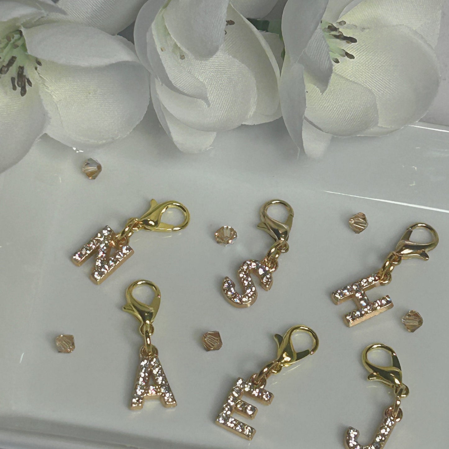 Choose your Charm Set, Initial Watchband Charms for Milanese Loop Style Watchbands, Personalized Jewelry, Custom Watchband