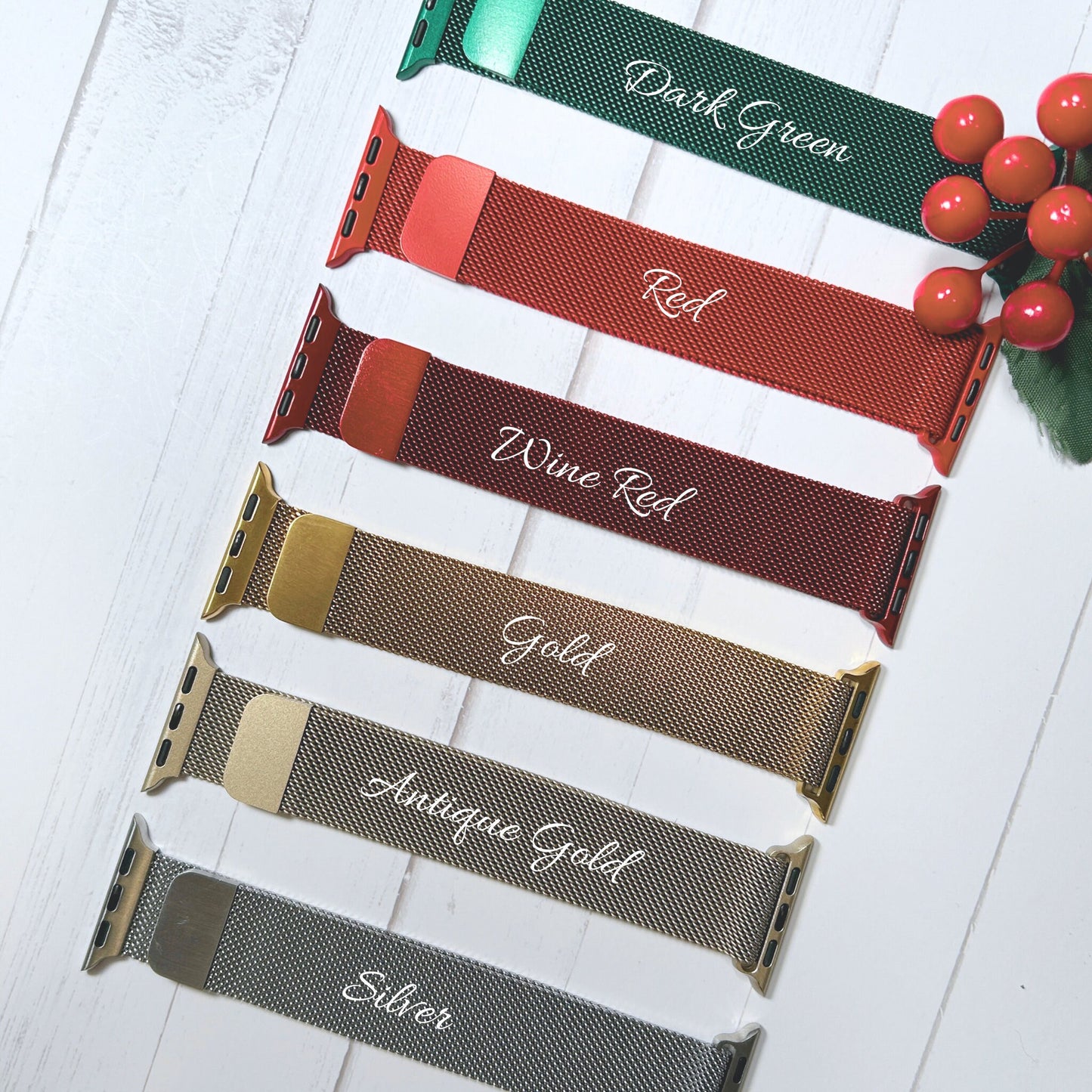 Christmas Holiday Watchband and Charm Set for Apple Watches