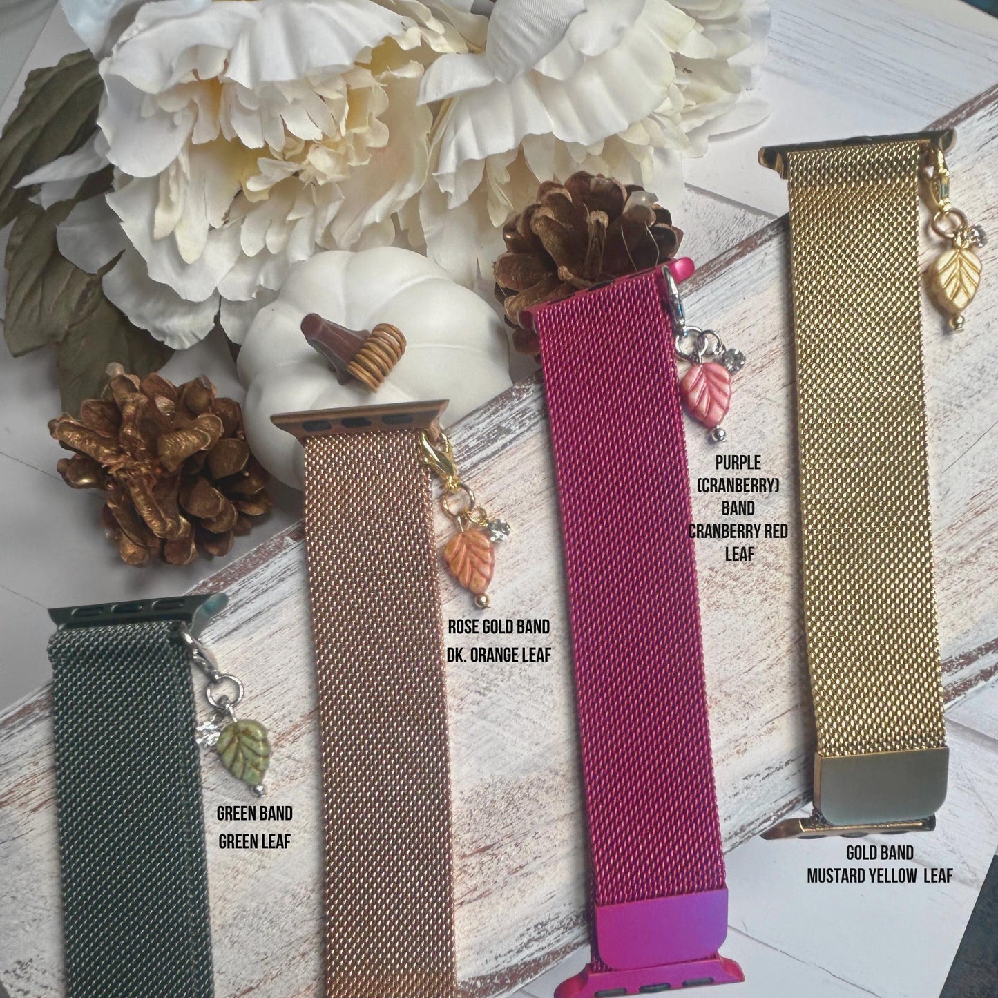 Fall Apple Watchband and Charm Set for Apple Watches, Halloween Watchbands, Fall Watchbands, Autumn Watchbands, Size 38/40/41