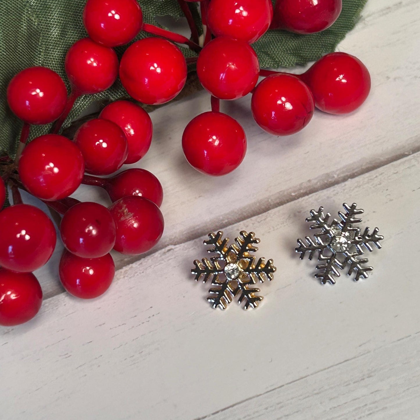 Snowflake Stud Watch Charm, Christmas Watchband Jewelry, Silicone Band Charm, Apple Watchband, Samsung Galaxy Watchband, Fitbit