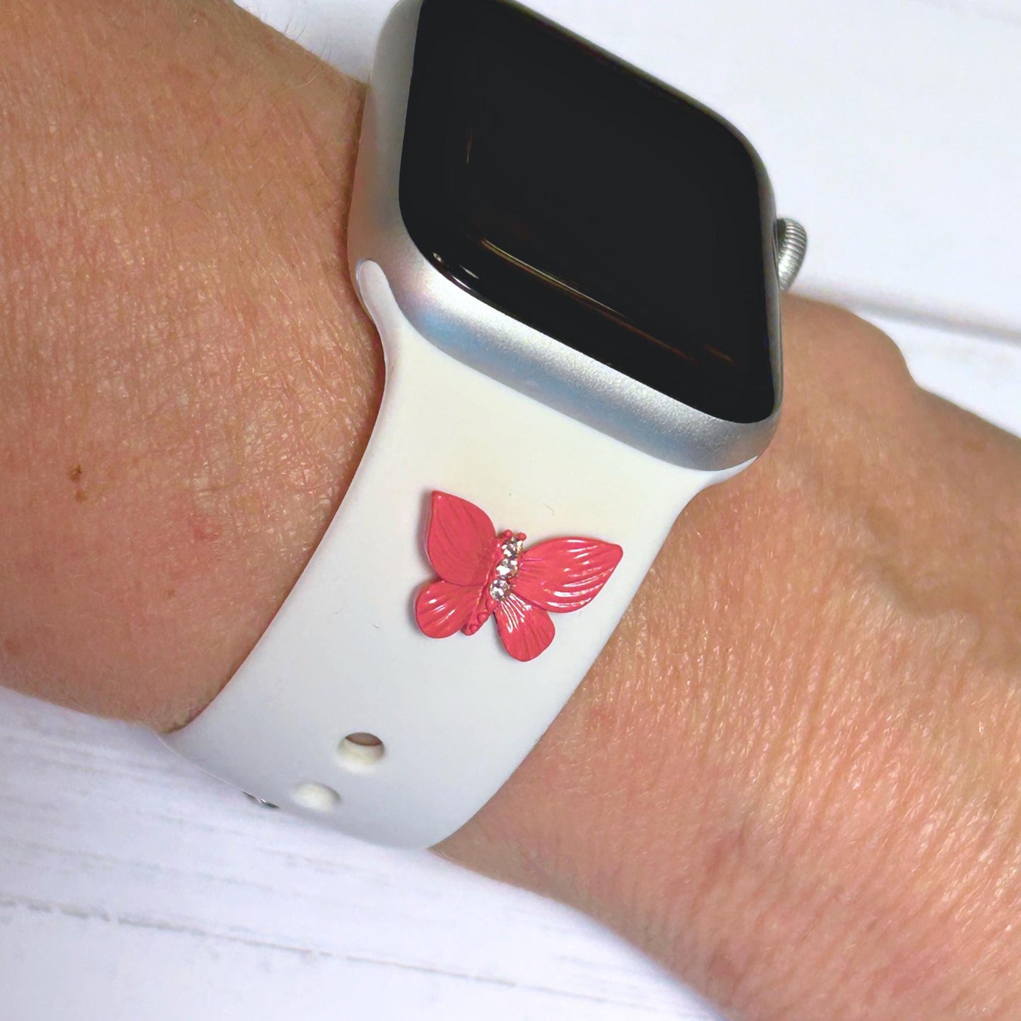 Butterfly Stud Watch Charm, Watchband Jewelry, Butterfly Jewelry, Apple Watchband, Samsung Galaxy Watchband, Fitbit, Garmin