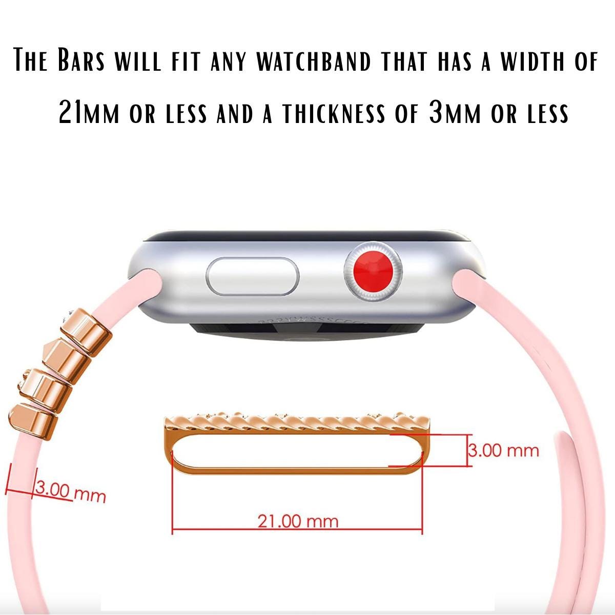 Love Stackable Watchband Charms, Watch Bars, Apple Watch Band Accessories, Gift for Mom, Apple Watch Jewelry, Watch Jewelry, Valentines