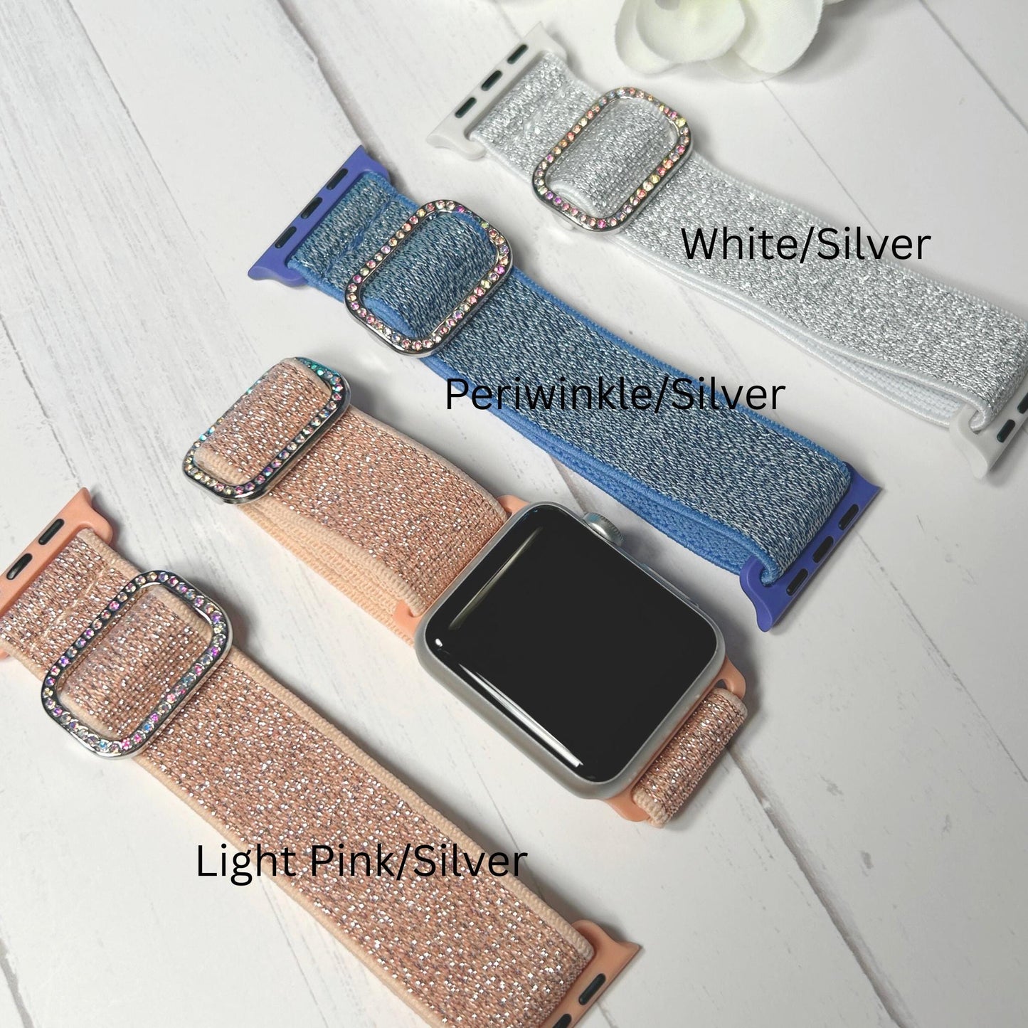 Stretch Rhinestone/Elastic Apple Watchbands - 38/40/41mm - Boho Chic Style