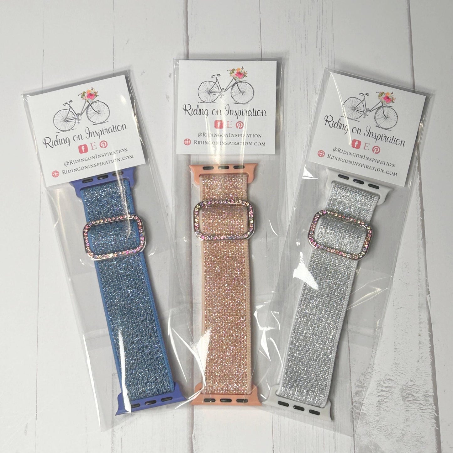 Stretch Rhinestone/Elastic Apple Watchbands - 38/40/41mm - Boho Chic Style