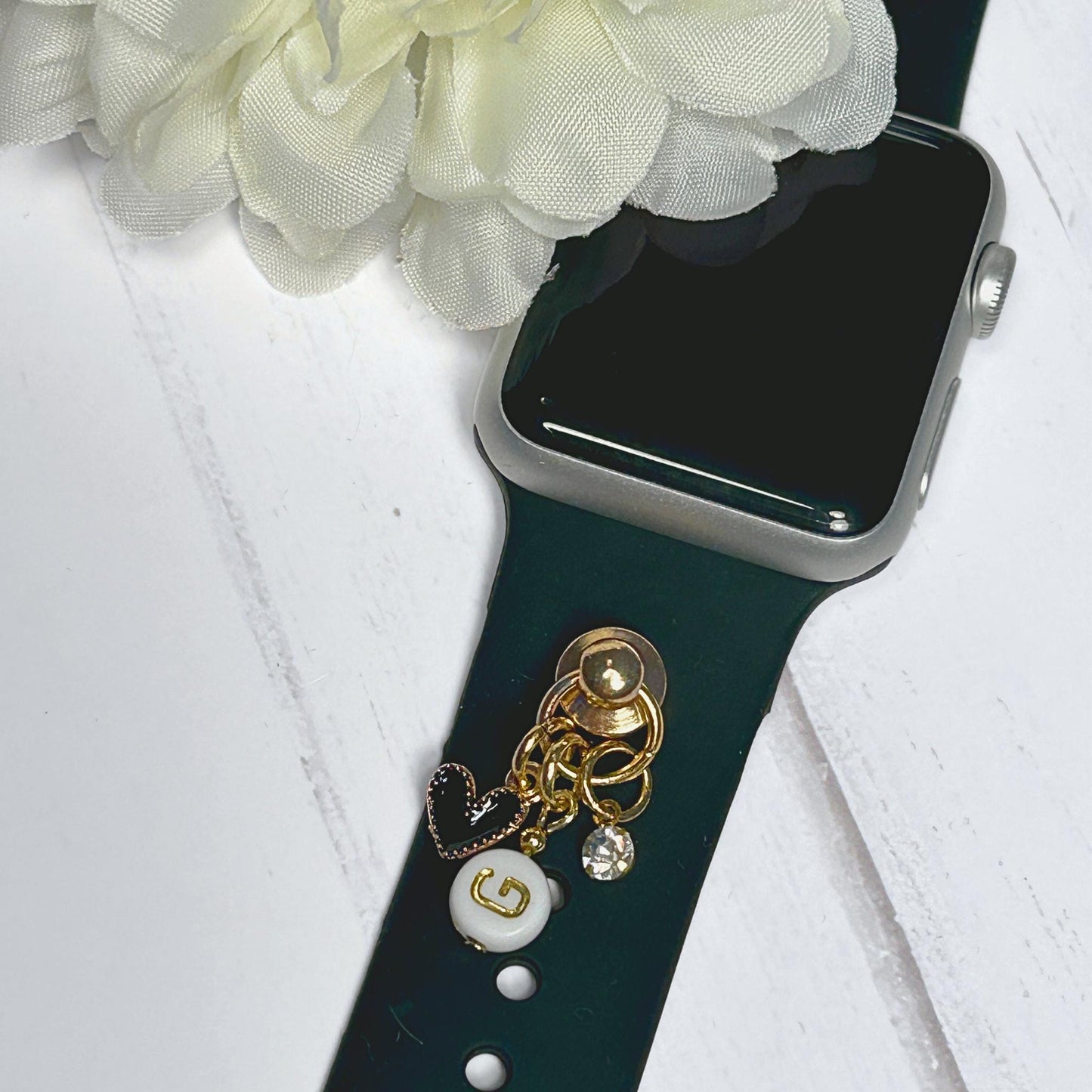 Custom Initial Watchband Charms, Universal Charms, Apple Watch, Samsung Galaxy, FitBit