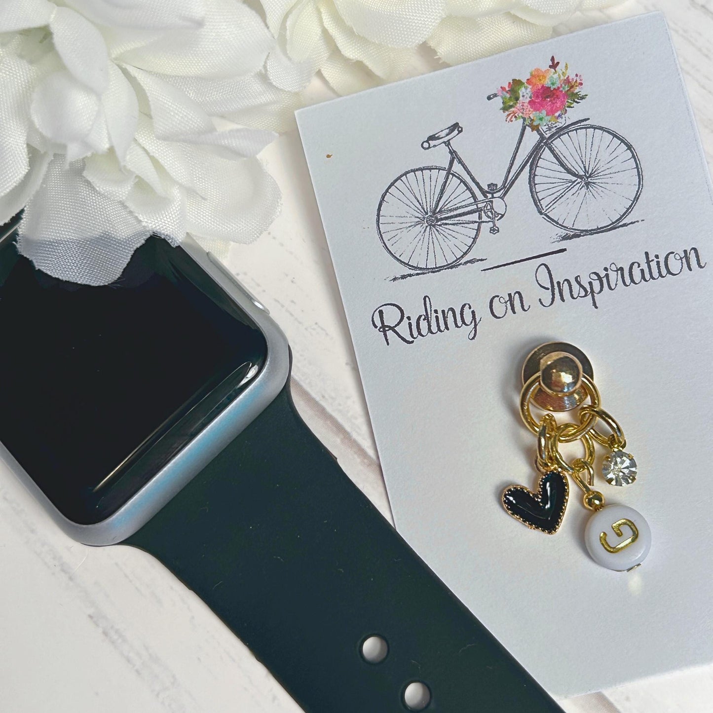 Custom Initial Watchband Charms, Universal Charms, Apple Watch, Samsung Galaxy, FitBit