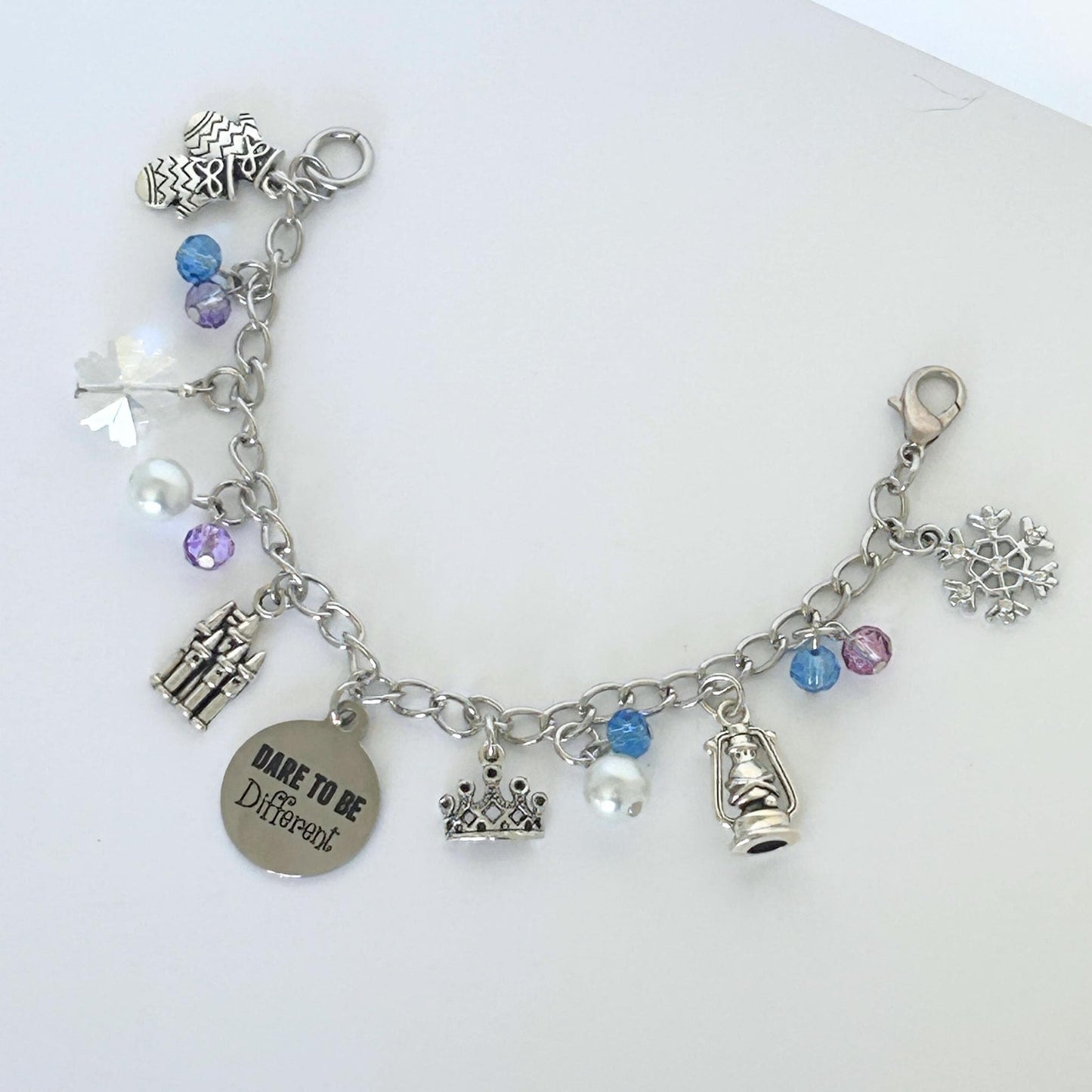 2 Royal Sisters Coming Together Fairytale Charm Bracelet, Princess Charm Bracelet, Animated Film Jewelry, Princess Jewelry