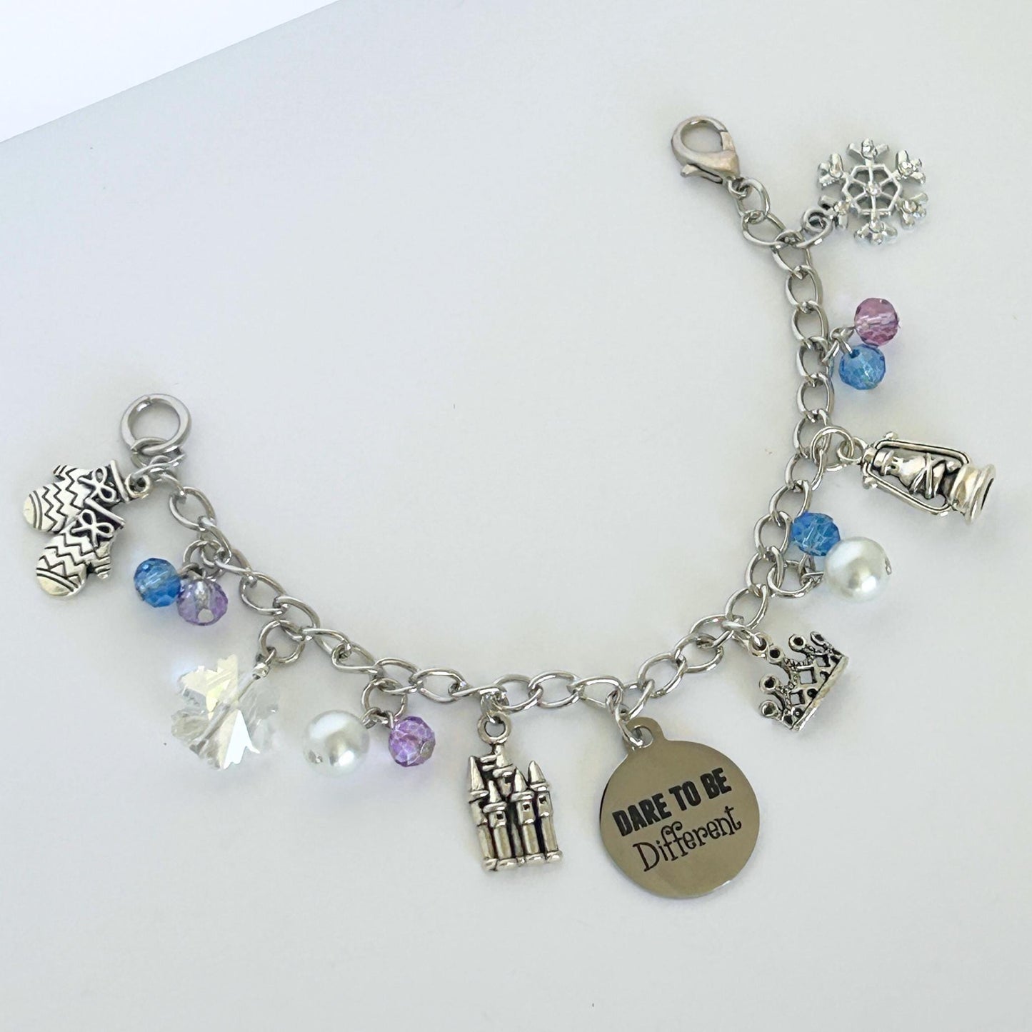 2 Royal Sisters Coming Together Fairytale Charm Bracelet, Princess Charm Bracelet, Animated Film Jewelry, Princess Jewelry