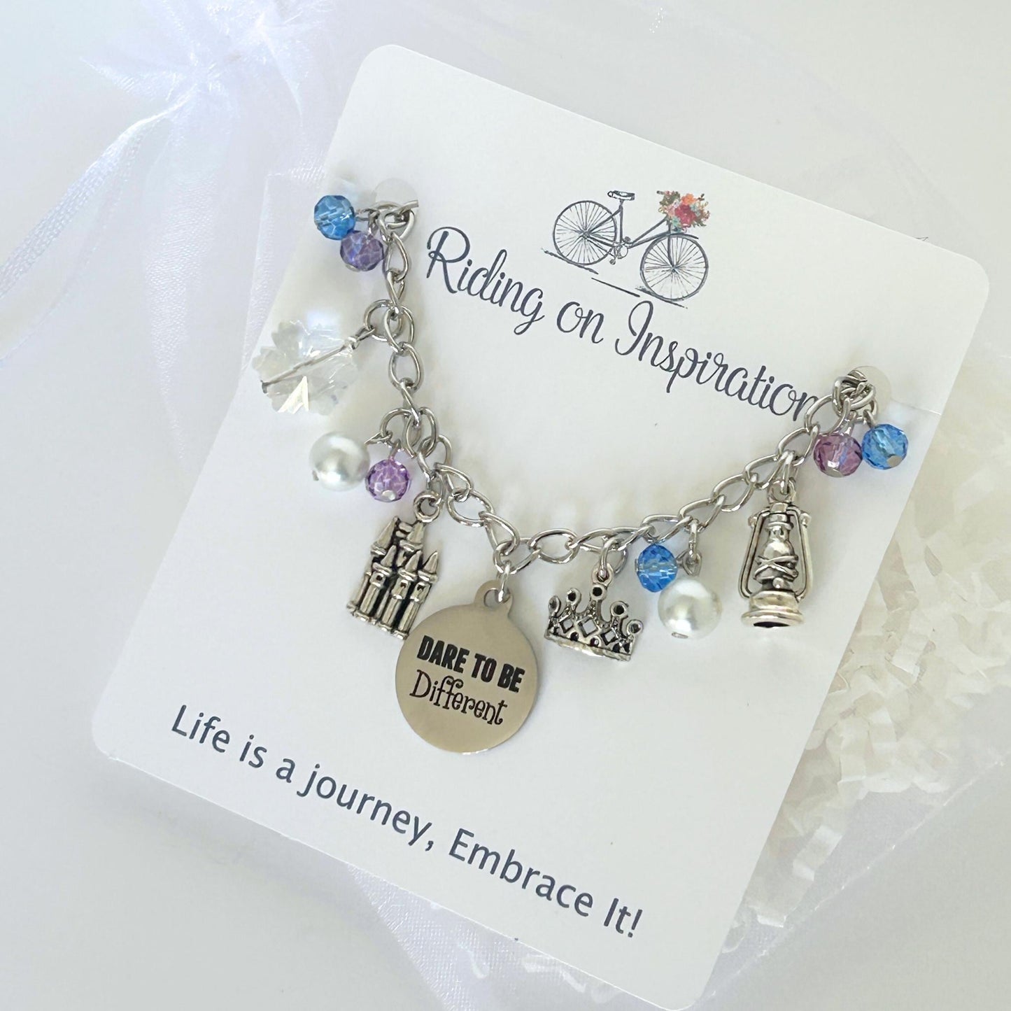 2 Royal Sisters Coming Together Fairytale Charm Bracelet, Princess Charm Bracelet, Animated Film Jewelry, Princess Jewelry