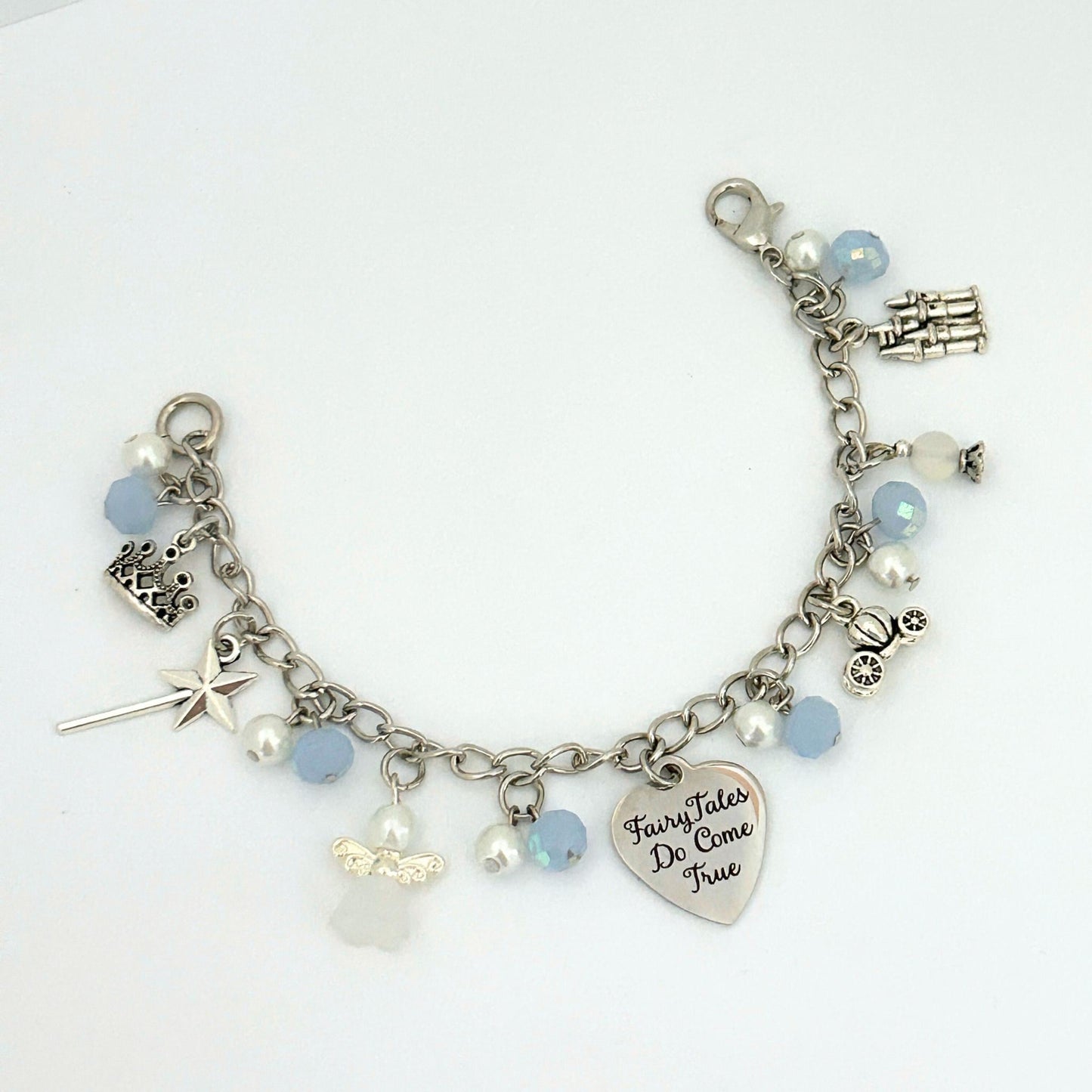 Glass Slipper Princess Fairytale Charm Bracelet, Princess Charm Bracelet, Animated Film Jewelry, Princess Jewelry