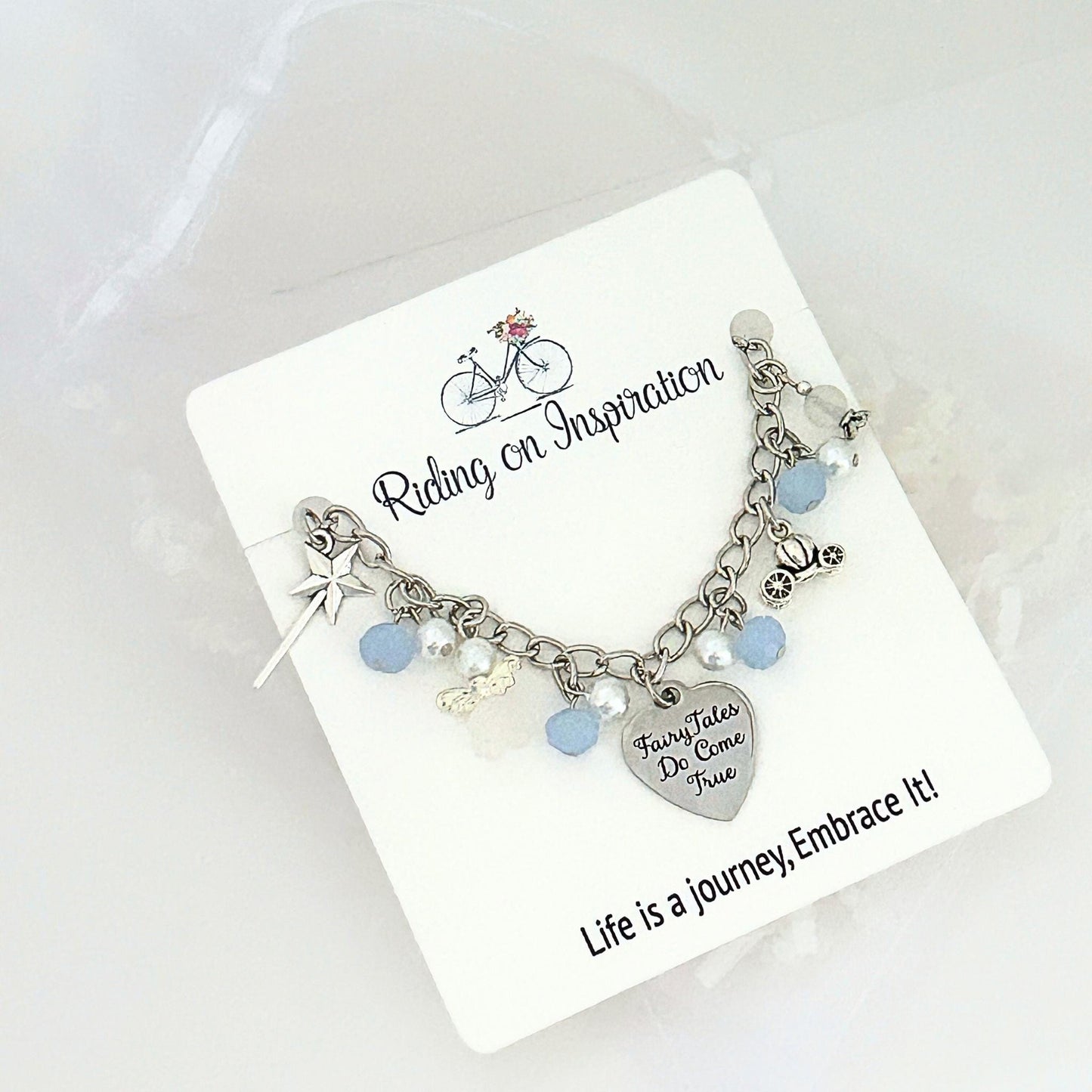 Glass Slipper Princess Fairytale Charm Bracelet, Princess Charm Bracelet, Animated Film Jewelry, Princess Jewelry