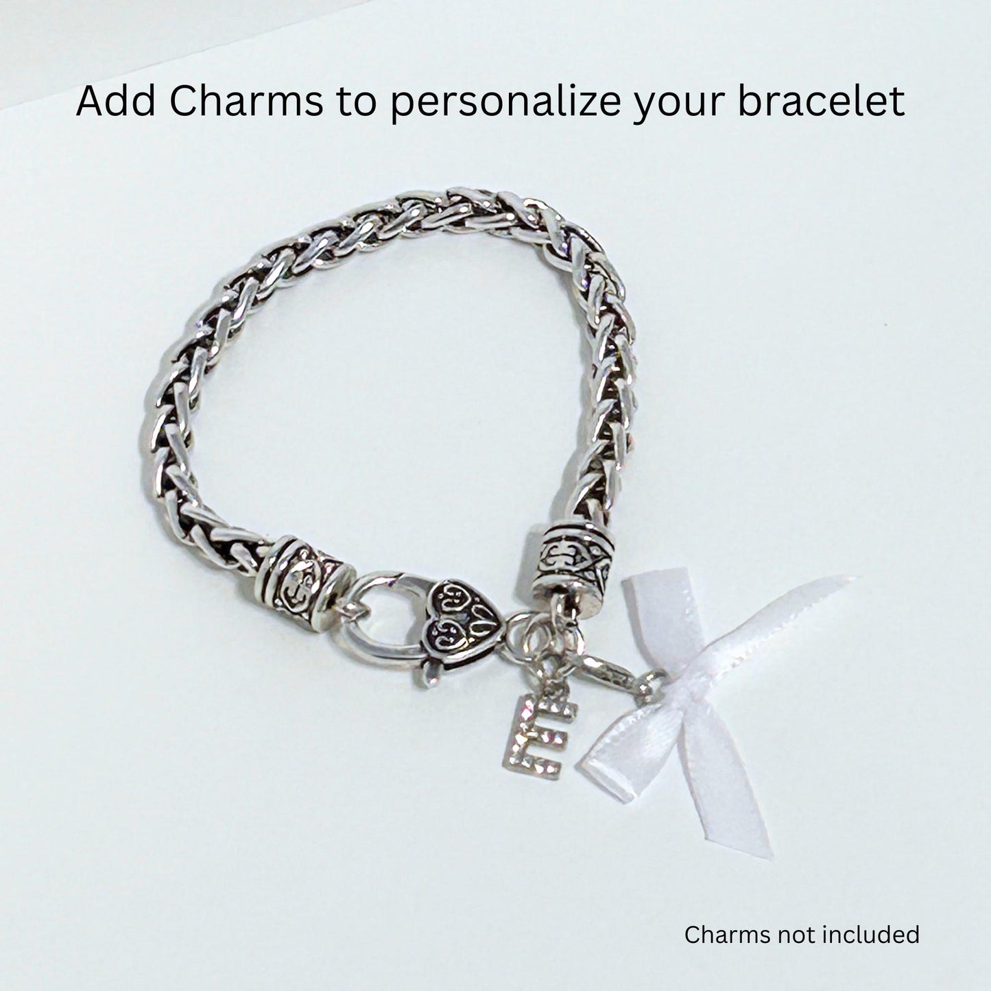 Antique Silver Plated Charm Bracelet