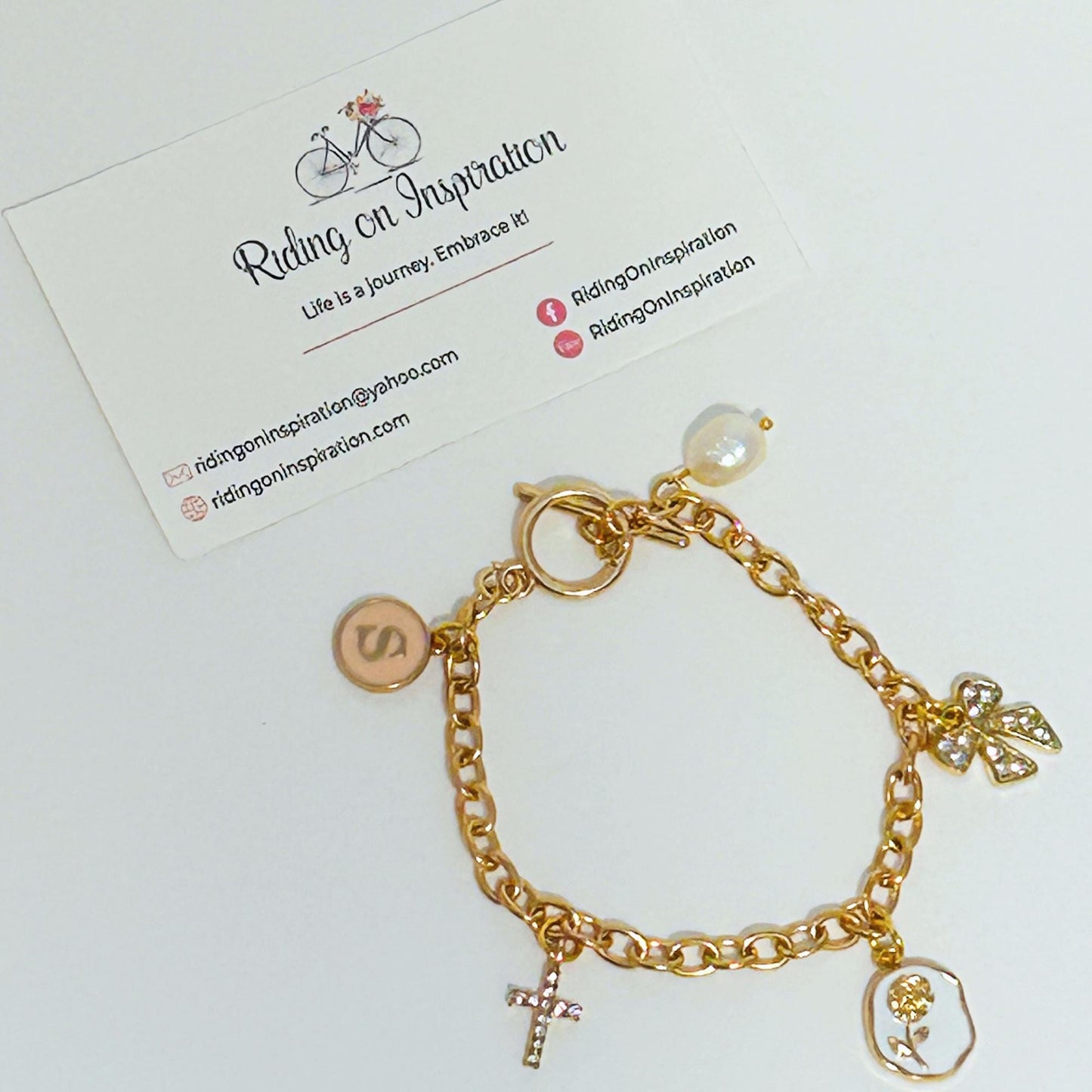 Stainless Steel Charm Bracelet in Silver or Gold