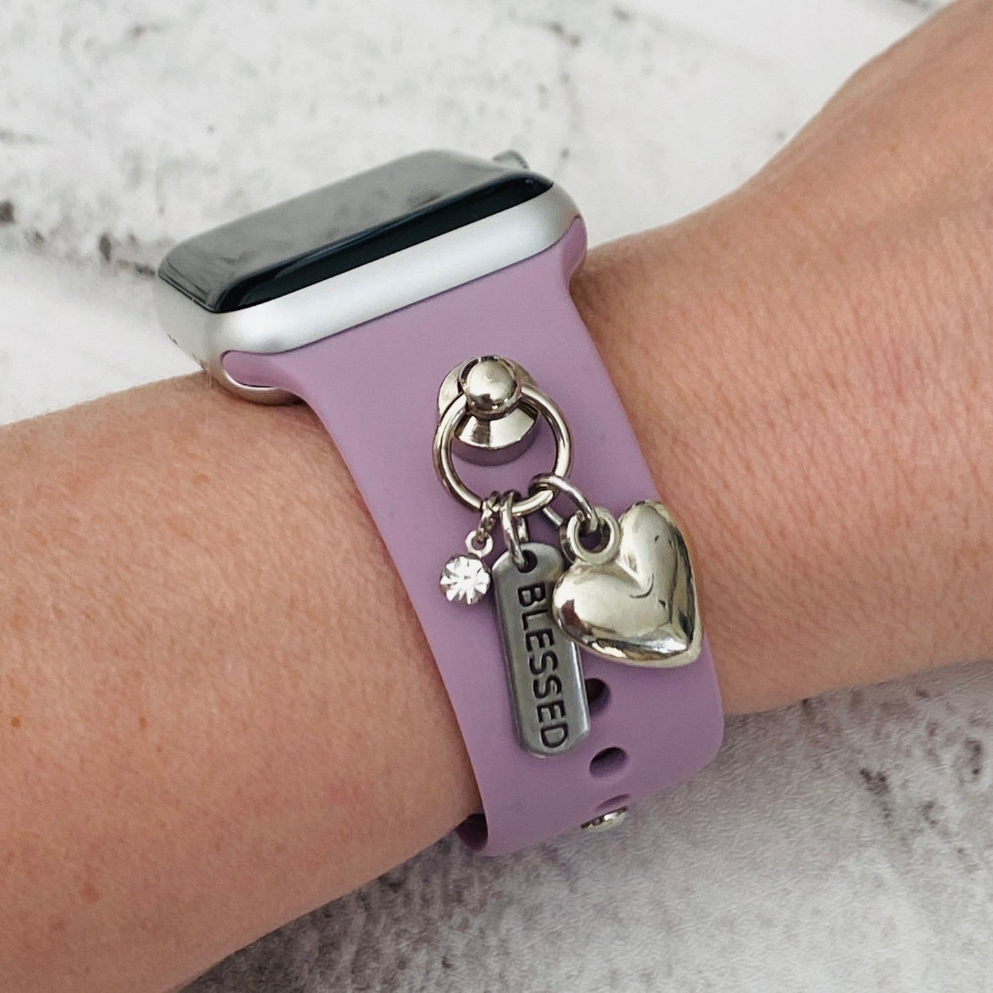 Watchband Charms, Apple Watch Charm, Smartwatch Charms, Personalized Jewelry, Heart Charm, Valentines Gift, Phone Case Charm, Heart Jewelry