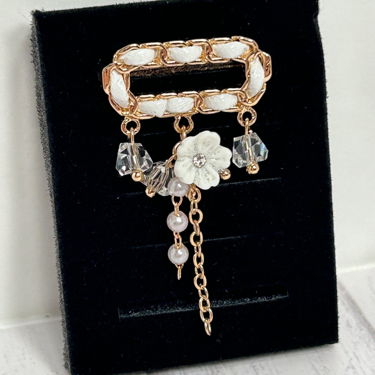 Pearl, Crystal Dangle Watchband Bar, Watch Charms, Watchband Jewelry, Womens Watchbands