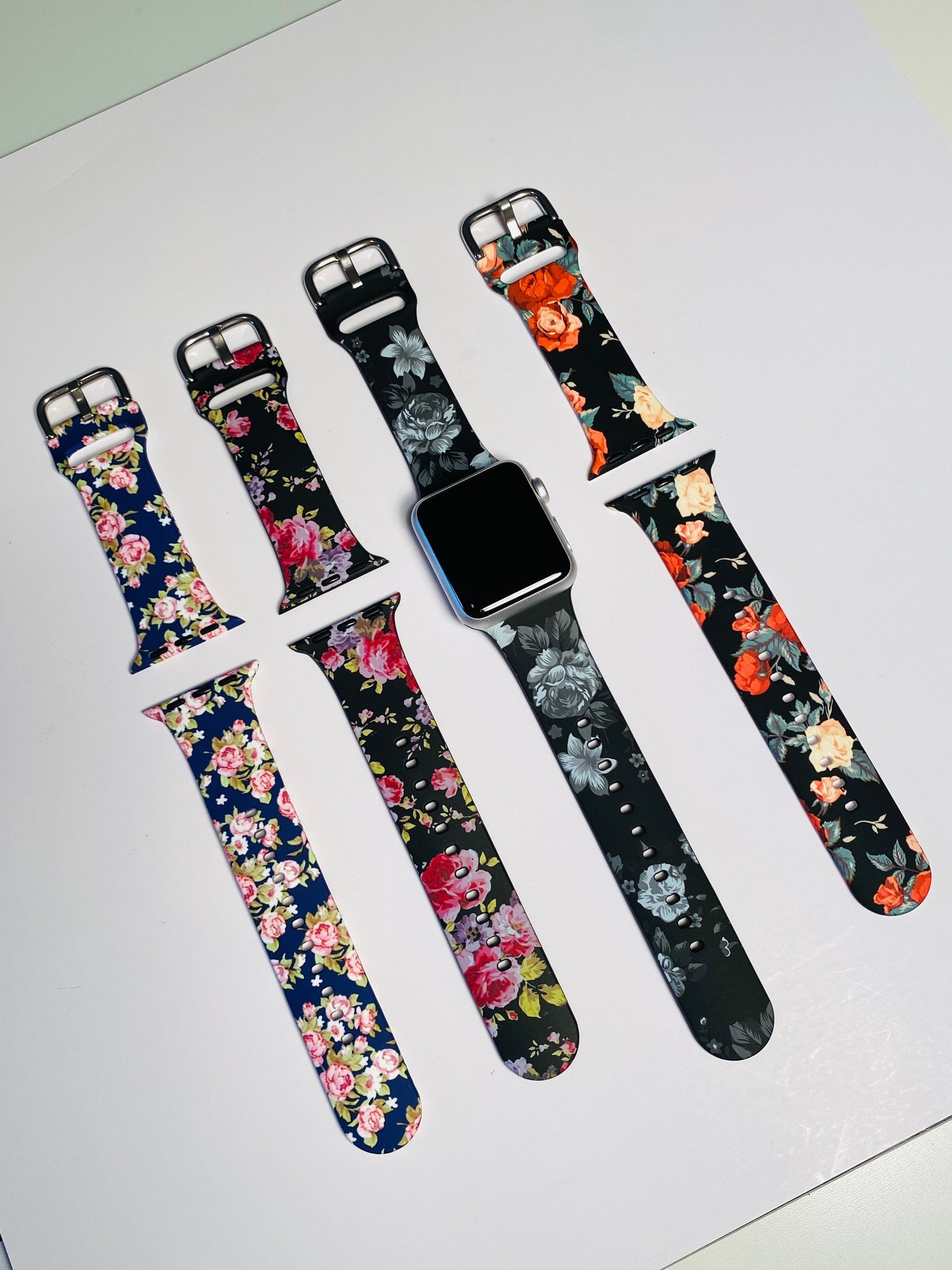 38/40/41mm Floral Watch Band, Compatible with Apple Watches, Apple Watch Series 1-7 Bands, Iwatch