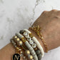 Gray and Gold Stack Bracelets/Stretch Bracelets/Layering Bracelets/Boho Jewelry/Handmade Gemstone Bracelets