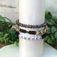 Black & Tan Stack Bracelets/Stretch Bracelets/Layering Bracelets/Boho Jewelry/Handmade Gemstone Bracelets/Matching Set