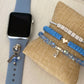 Blue and White Stack Bracelets/Stretch Bracelets/Layering Bracelets/Boho Jewelry/Handmade Bracelets/Apple Watch Accessory
