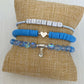 Blue and White Stack Bracelets/Stretch Bracelets/Layering Bracelets/Boho Jewelry/Handmade Bracelets/Apple Watch Accessory