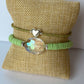 Heishi Beaded Bracelets/Stretch Bracelets/Layering Bracelets/Valentine Gift/Handmade Bracelets/Heart Jewelry/Teen Gift