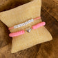 Heishi Beaded Bracelets/Word Bracelets/Stretch Bracelets/Layering Bracelets/Handmade Bracelets/Heart Jewelry/Teen Gift
