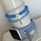 Blue and White Stack Bracelets/Stretch Bracelets/Layering Bracelets/Boho Jewelry/Handmade Bracelets/Apple Watch Accessory
