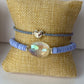 Heishi Beaded Bracelets/Stretch Bracelets/Layering Bracelets/Valentine Gift/Handmade Bracelets/Heart Jewelry/Teen Gift