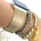Gold/Gray Stacking Bracelets/Stretch Bracelets/Layering Bracelets