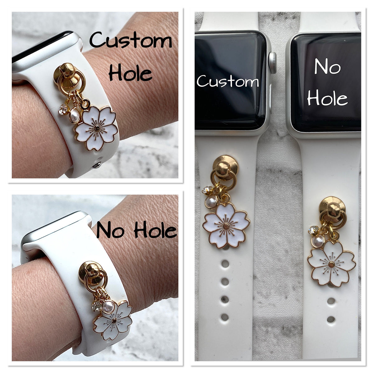 Floral Watchband Charms, Apple Watchband Charm, Flower Charm