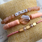 Peach/Coral Stacking Bracelets/Stretch Bracelets/Layering Bracelets