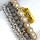 Gold/Gray Stacking Bracelets/Stretch Bracelets/Layering Bracelets