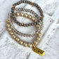 Gold/Gray Stacking Bracelets/Stretch Bracelets/Layering Bracelets