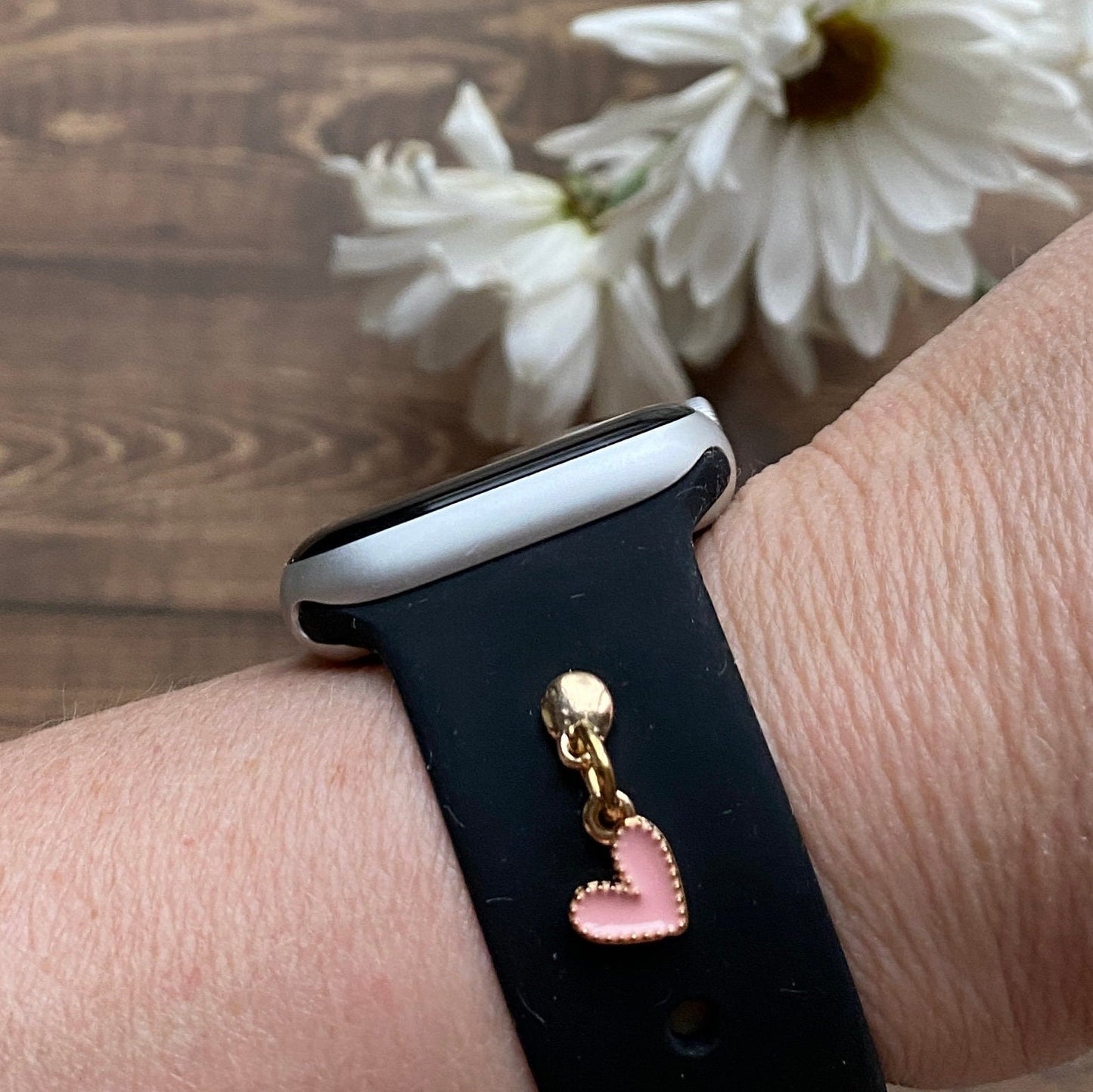 Valentines Watchband Charms, Watchband Studs, Bars, Apple Watch Charms, Personalized Jewelry, Heart Charm, Heart Jewelry, SmartWatch Charm