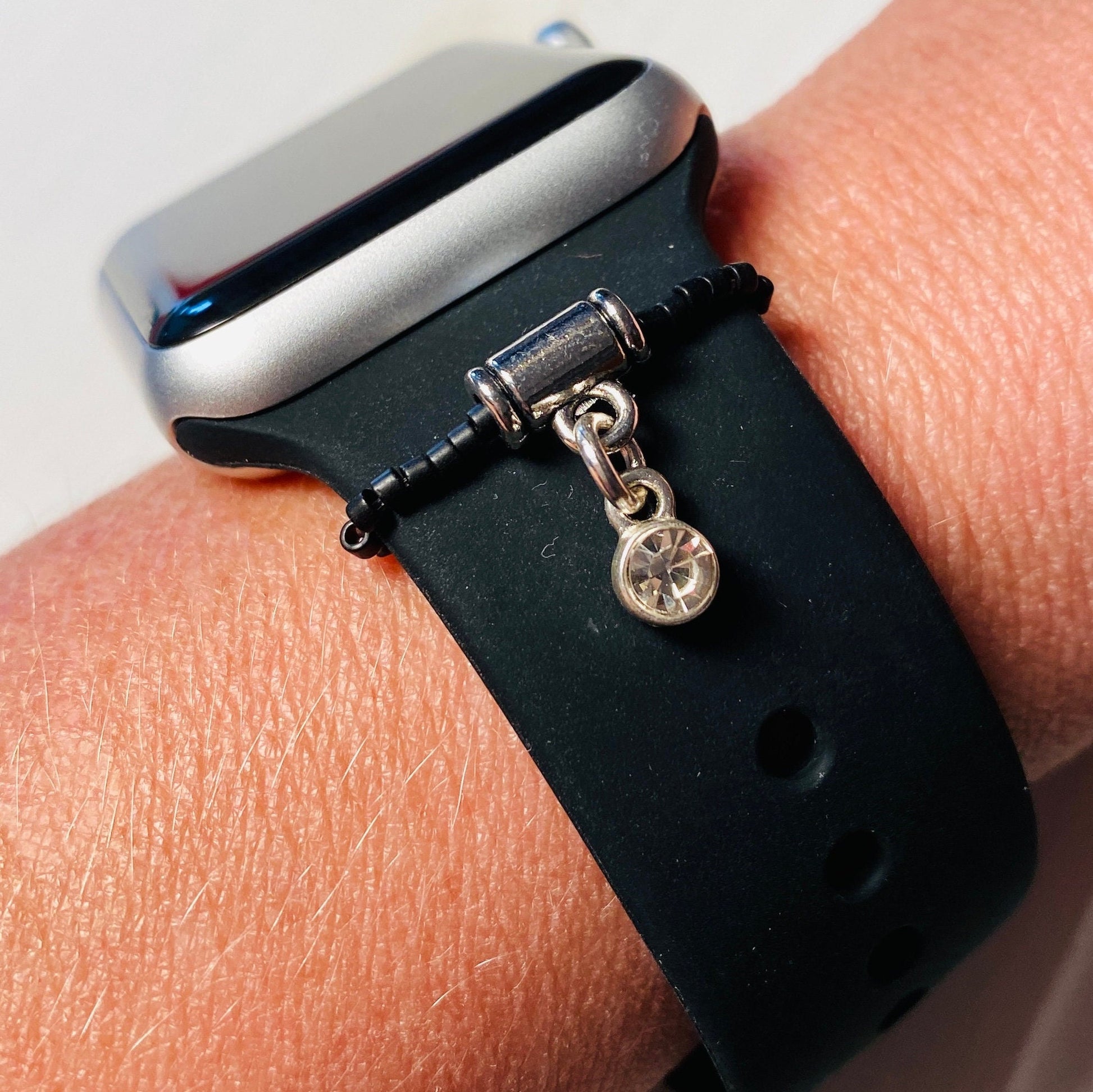Apple Watchband Halo Ring, Stackable Band Charms, Trendy Watch Accessories, Beaded Rings for your Watchband, Watchband Rings