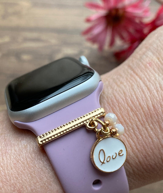 Heart Watchband Charms, Watch Studs, Heart Bars, Watch Charms, Valentine Jewelry, Heart Charm, Apple Watch Charm
