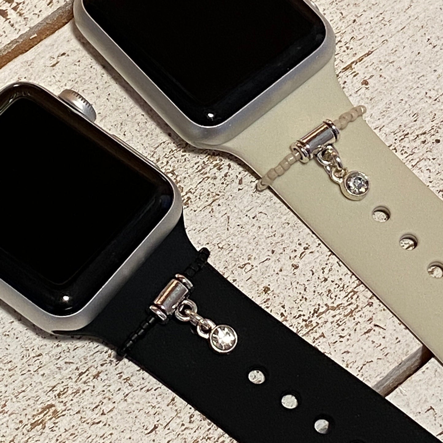 Apple Watchband Halo Ring, Stackable Band Charms, Trendy Watch Accessories, Beaded Rings for your Watchband, Watchband Rings